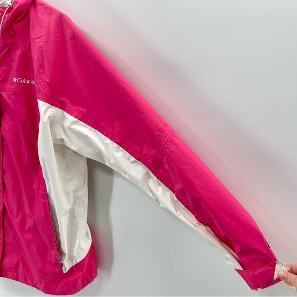 Columbia Omni Tech Fully Sealed Pink White Zip Up Lightweight Jacket Size 1X - Picture 3 of 11